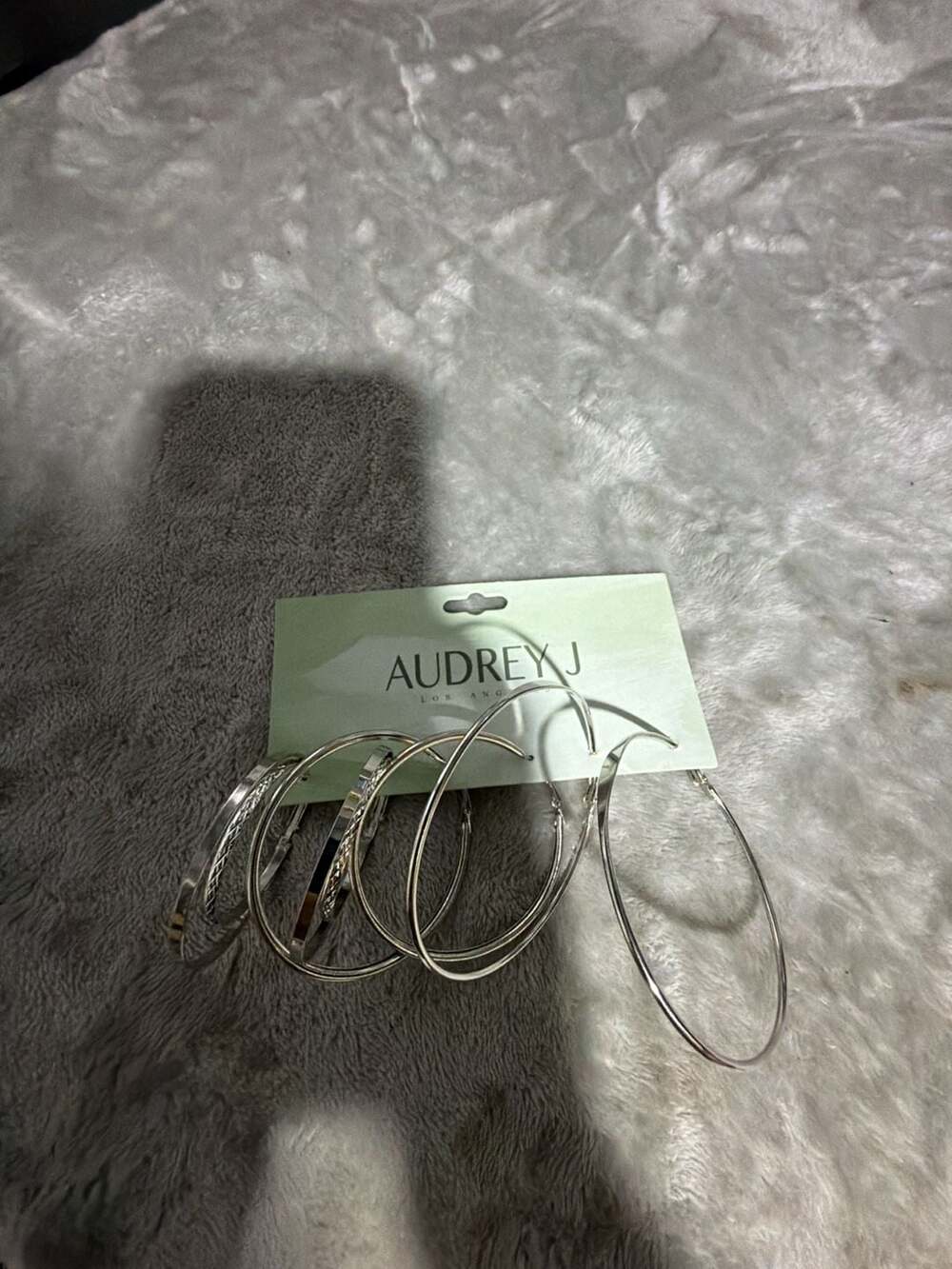 Audrey J Los Angeles Silver Tone Multi-Style Hoop Earring Set